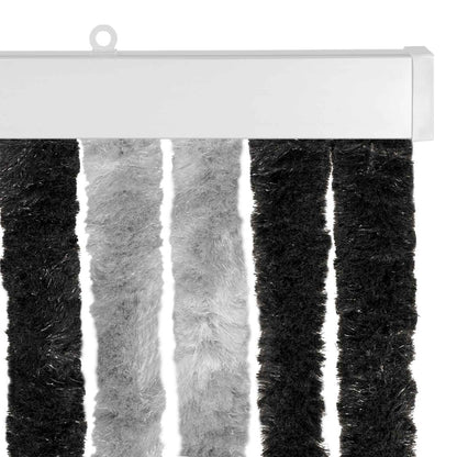 Insect Curtain Chenille Grey and Black 118 x 220 cm 100% PP