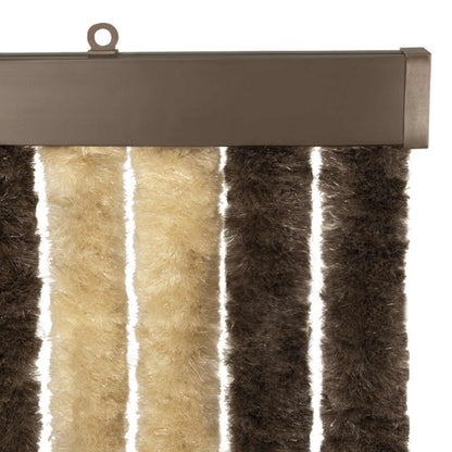 Insect Curtain Chenille Dark Brown and Beige 118 x 220 cm
