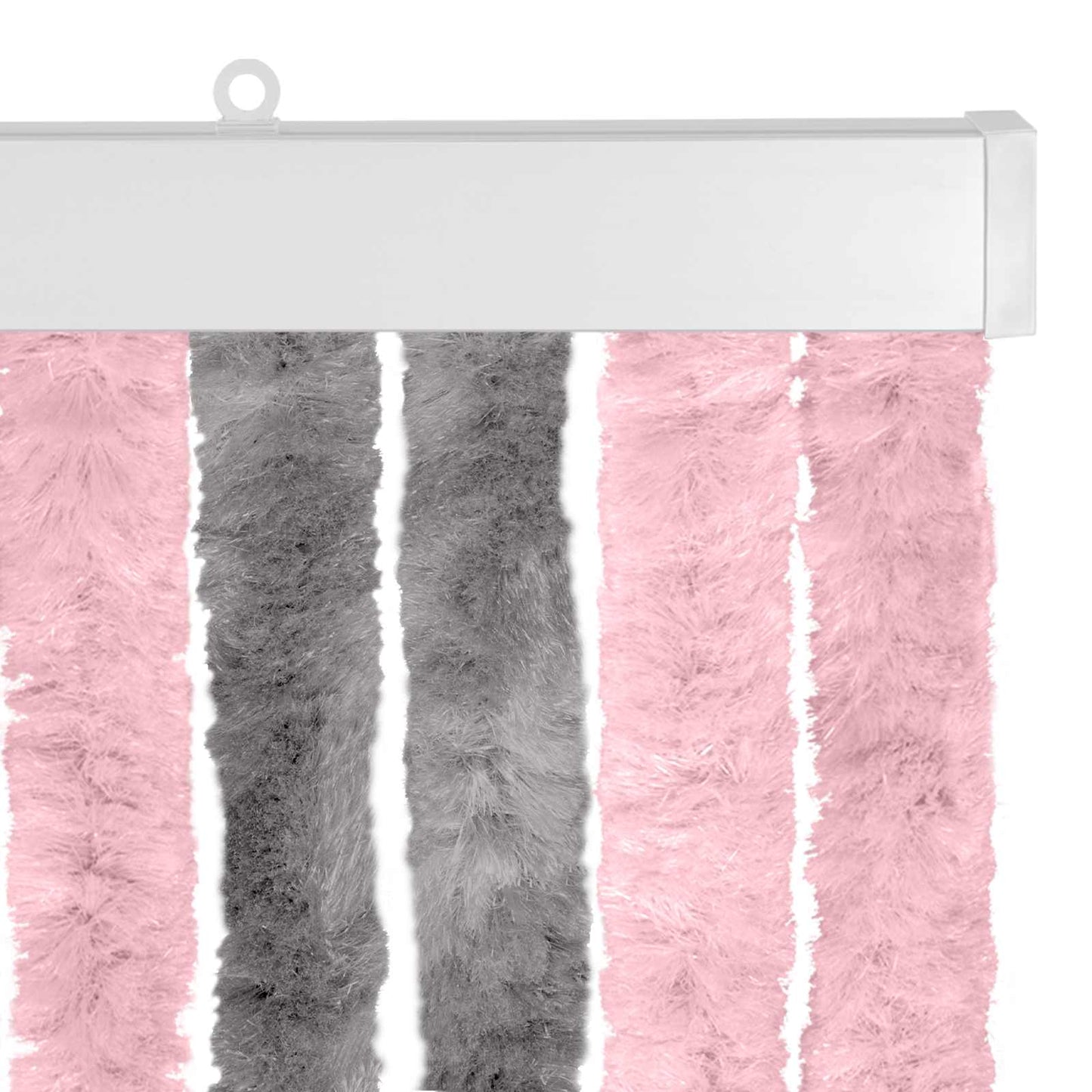 Insect Curtain Chenille Silver Grey and Pink 90 x 200 cm