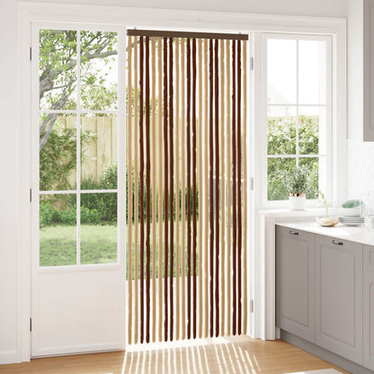 Insect Curtain Chenille Brown and Beige 90 x 220 cm 100% PP