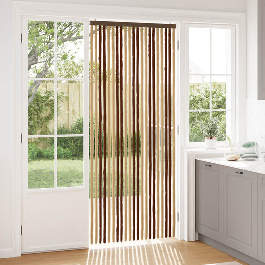 Insect Curtain Chenille Brown and Beige 90 x 220 cm 100% PP