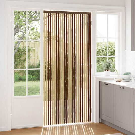Insect Curtain Chenille Brown and Beige 100 x 220 cm 100% PP