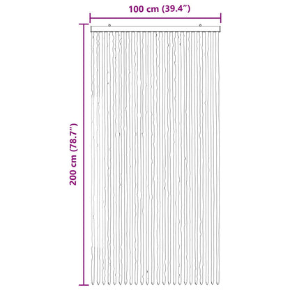 Insect Curtain Chenille Grey and Beige 100 x 200 cm 100% PP