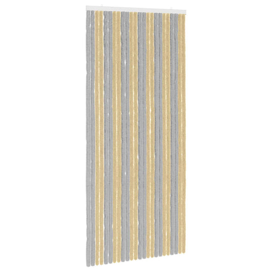 Insect Curtain Chenille Grey and Beige 100 x 220 cm 100% PP