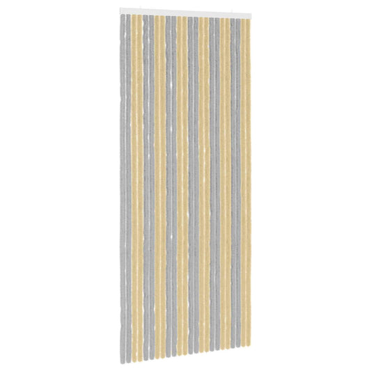 Insect Curtain Chenille Grey and Beige 100 x 230 cm 100% PP