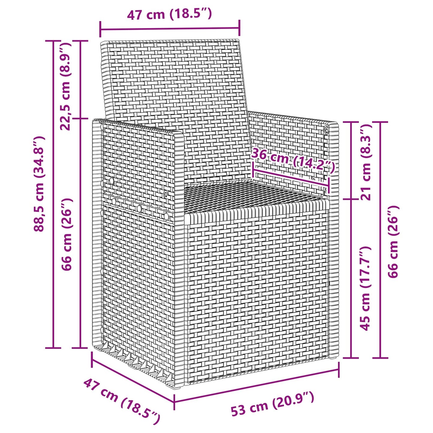Garden Dining Chairs 2 pcs White PP