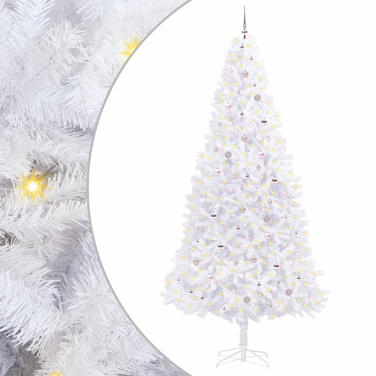 Artificial Christmas Tree with Stand White 300 cm PVC and Steel