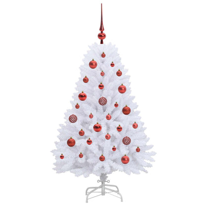 Artificial Hinged Christmas Tree White 120 cm PVC and Steel