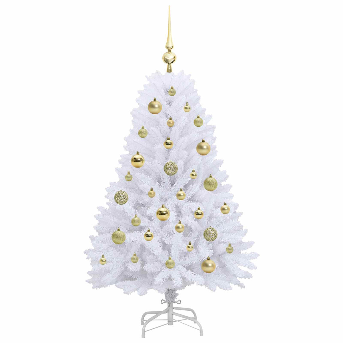 Artificial Hinged Christmas Tree White 120 cm PVC and Steel