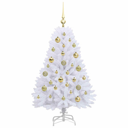 Artificial Hinged Christmas Tree White 120 cm PVC and Steel
