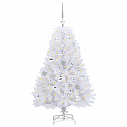 Artificial Hinged Christmas Tree White 120 cm PVC and Steel