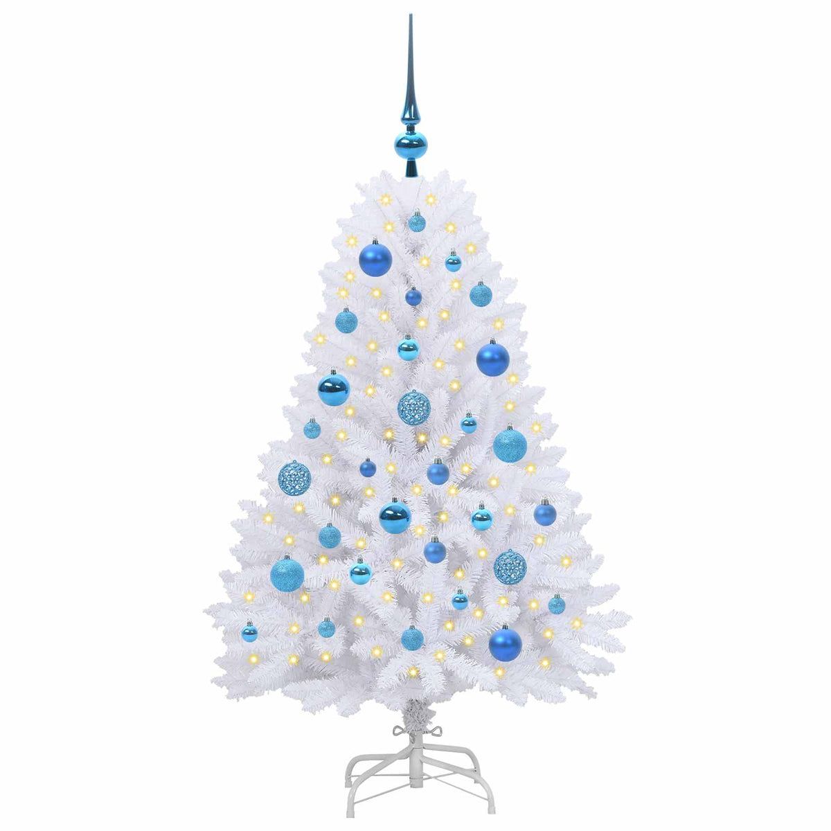 Artificial Hinged Christmas Tree White 120 cm PVC and Steel