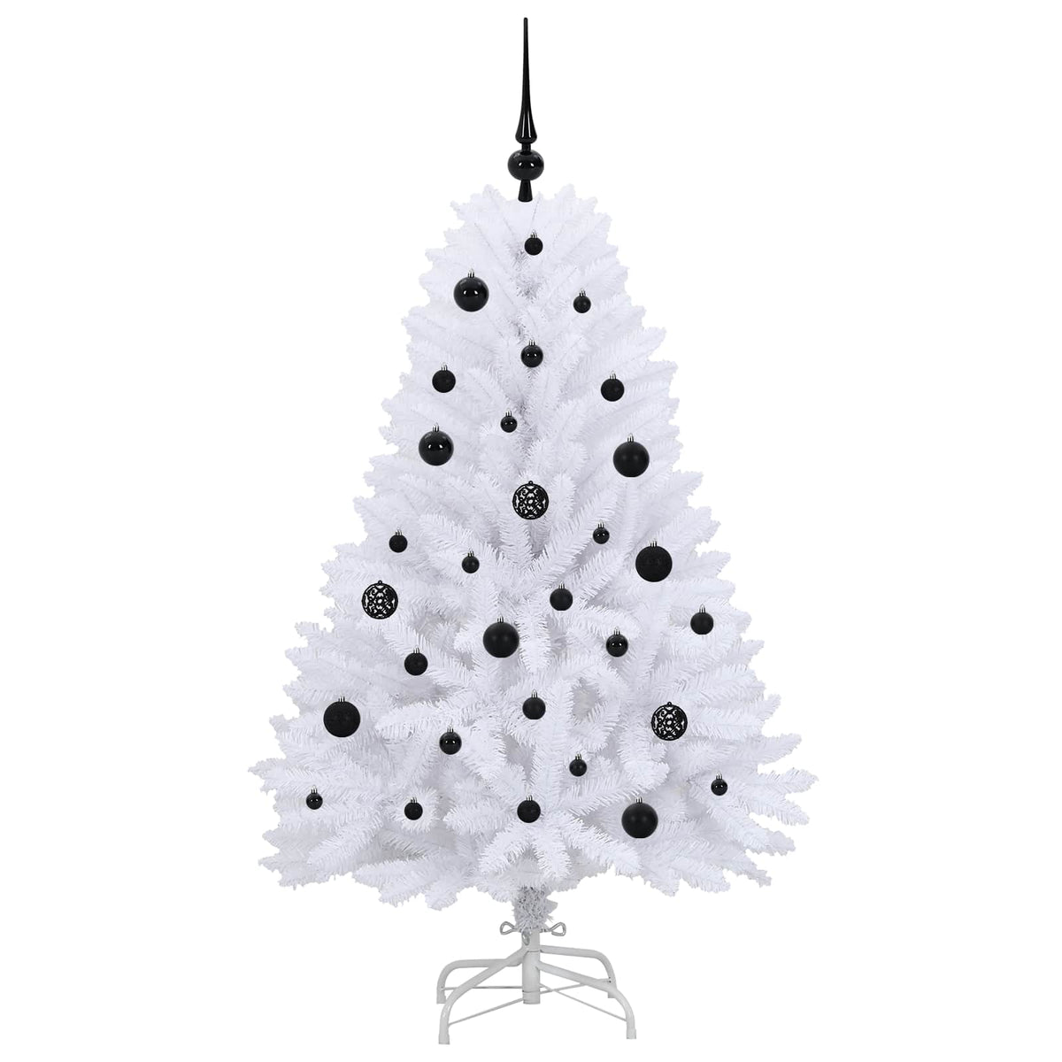 Artificial Hinged Christmas Tree White 150 cm PVC and Steel