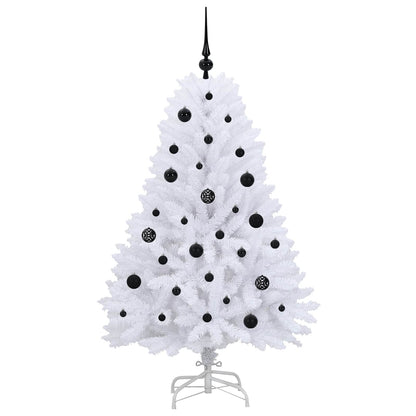 Artificial Hinged Christmas Tree White 150 cm PVC and Steel