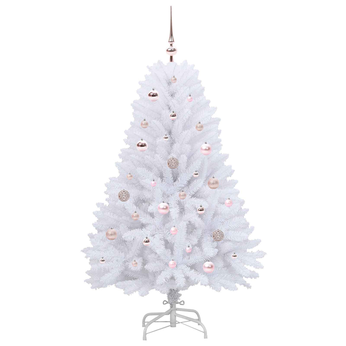 Artificial Hinged Christmas Tree White 150 cm PVC and Steel