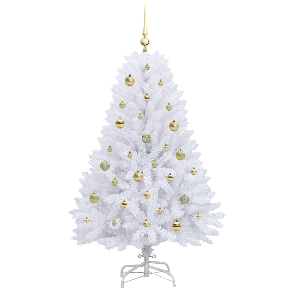 Artificial Hinged Christmas Tree White 150 cm PVC and Steel
