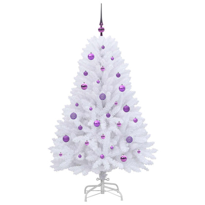 Artificial Hinged Christmas Tree White 150 cm PVC and Steel