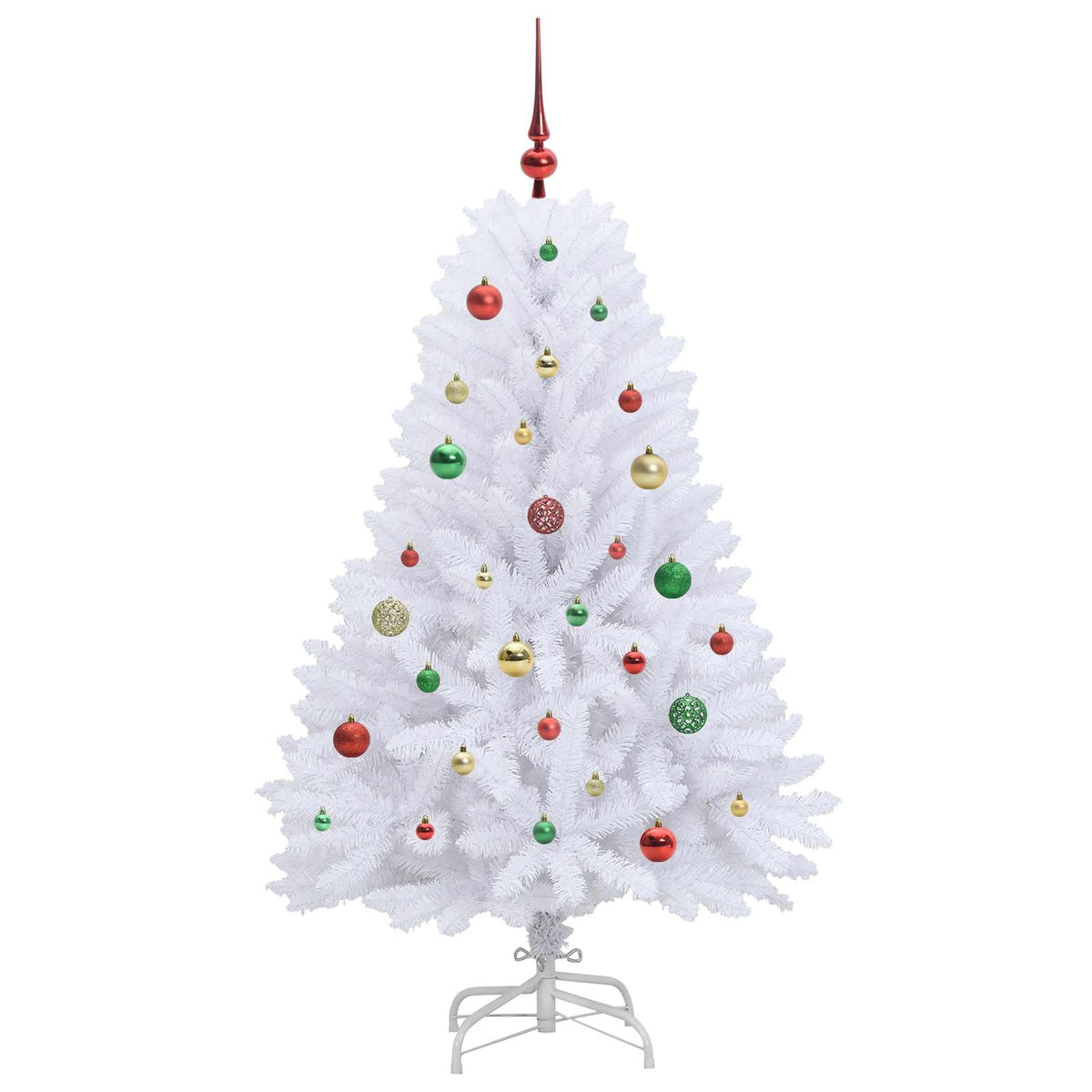 Artificial Hinged Christmas Tree White 150 cm PVC and Steel