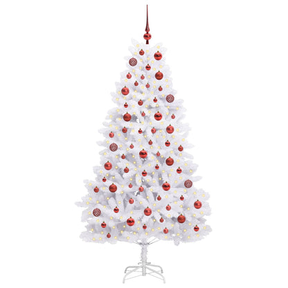 Artificial Hinged Christmas Tree White 180 cm PVC and Steel