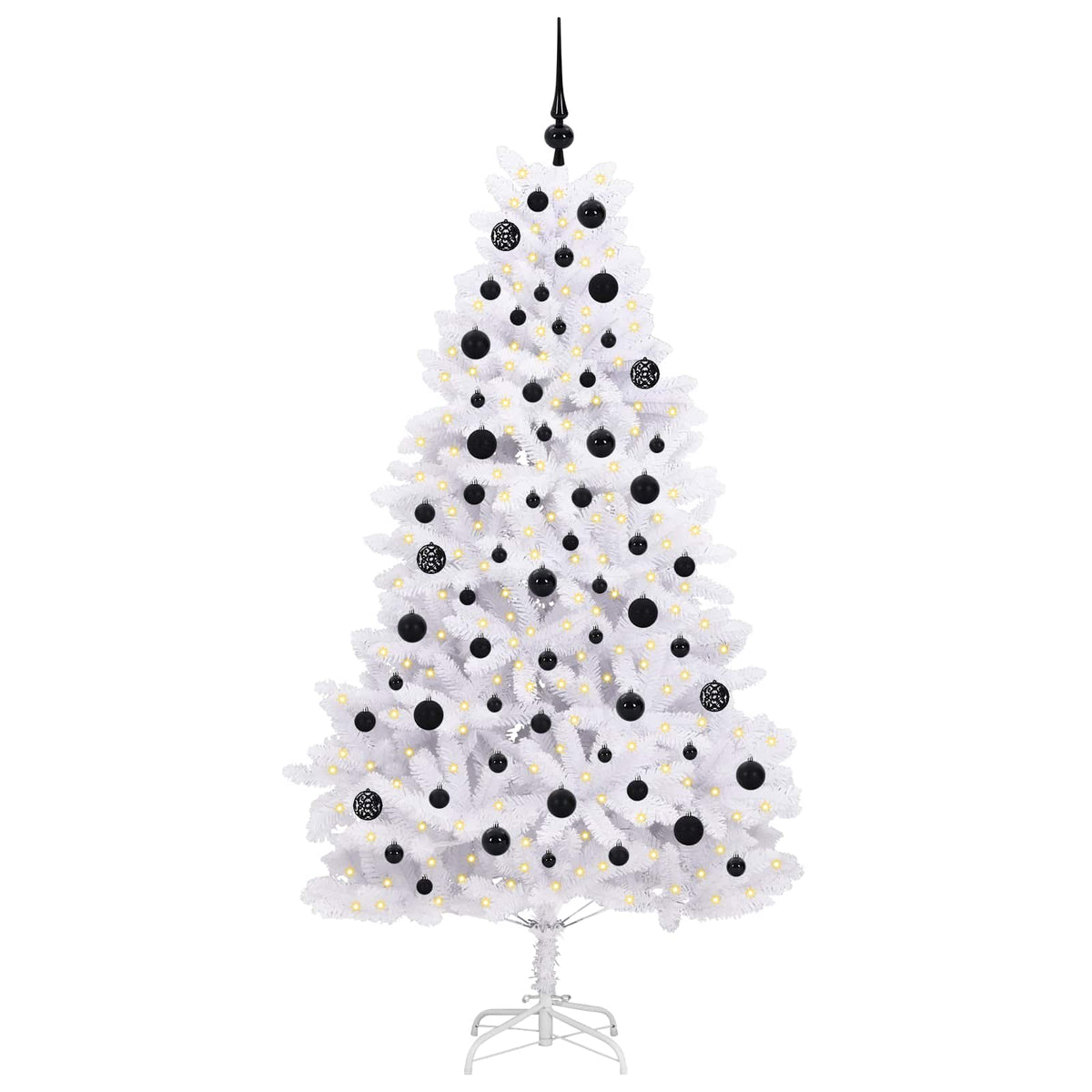 Artificial Hinged Christmas Tree White 180 cm PVC and Steel