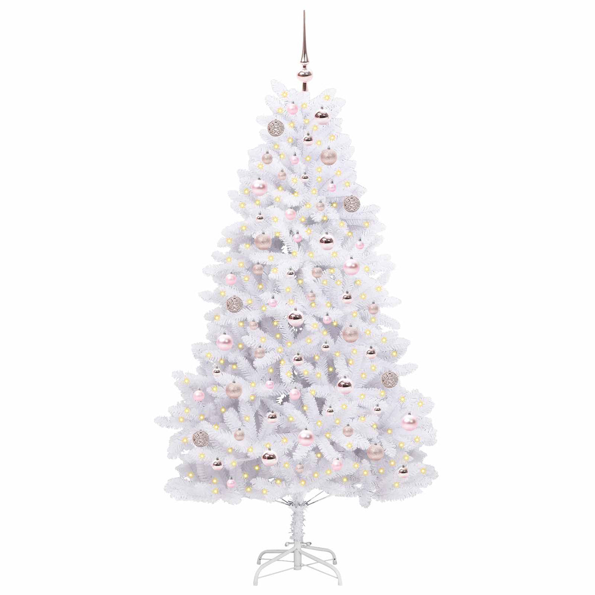 Artificial Hinged Christmas Tree White 180 cm PVC and Steel