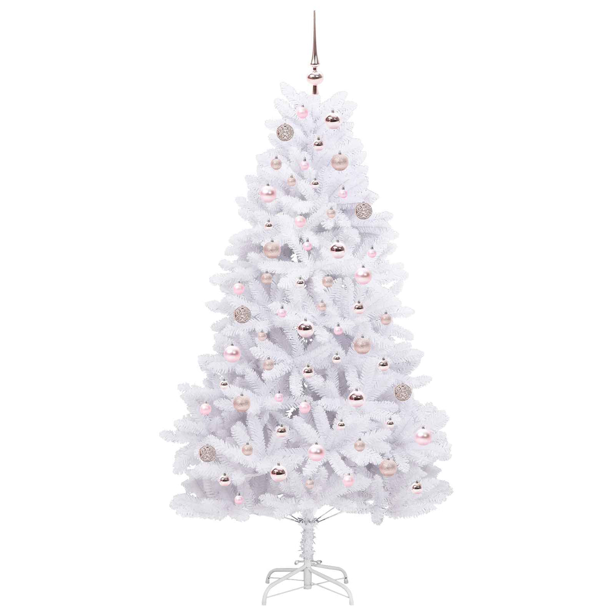 Artificial Hinged Christmas Tree White 180 cm PVC and Steel
