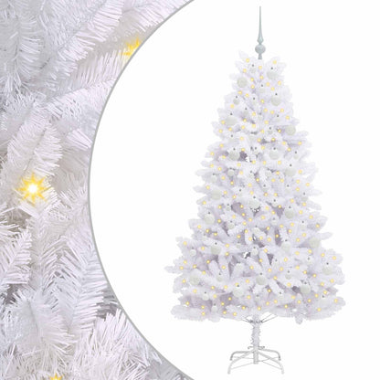 Artificial Hinged Christmas Tree White 180 cm PVC and Steel