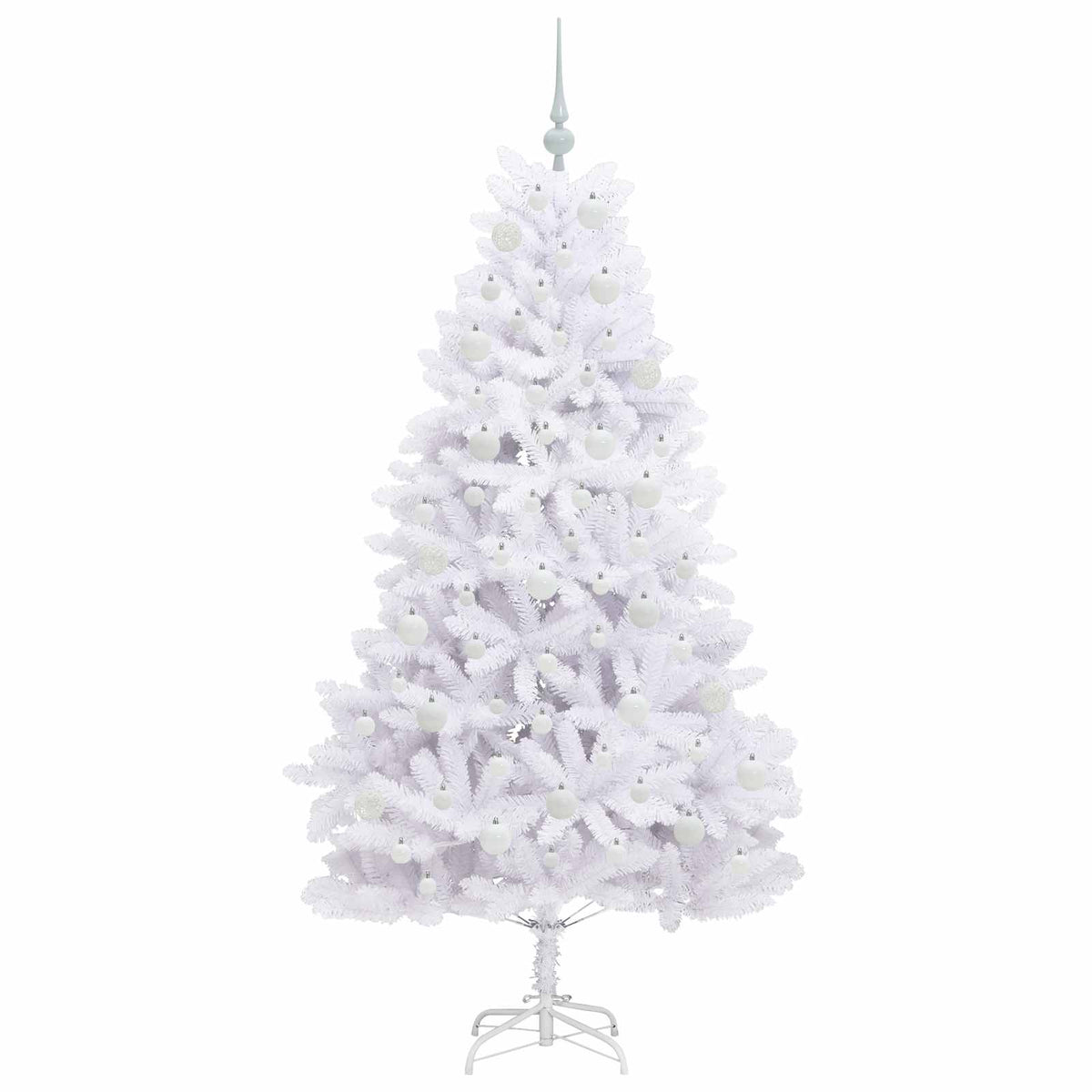 Artificial Hinged Christmas Tree White 180 cm PVC and Steel