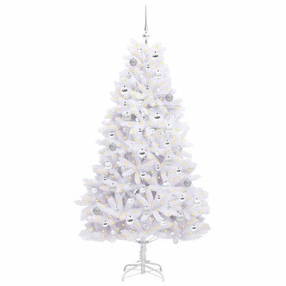 Artificial Hinged Christmas Tree White 180 cm PVC and Steel