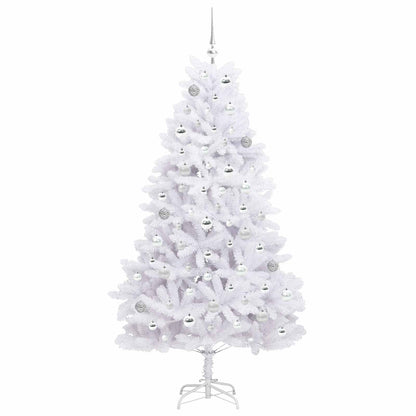 Artificial Hinged Christmas Tree White 180 cm PVC and Steel