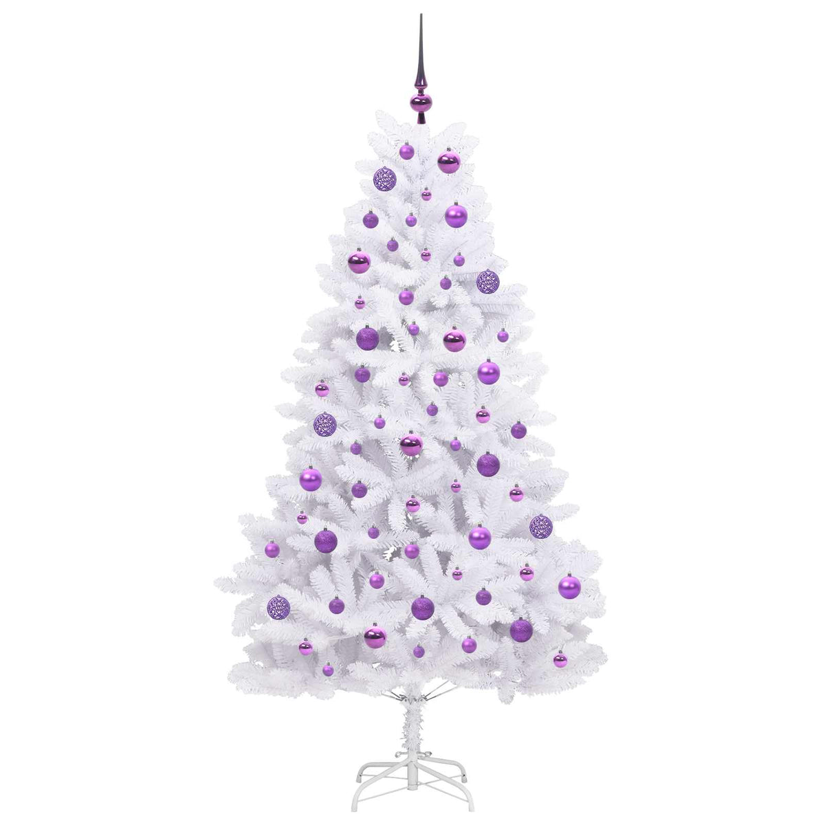Artificial Hinged Christmas Tree White 180 cm PVC and Steel