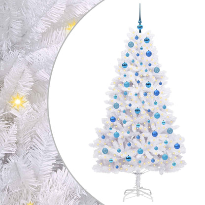 Artificial Hinged Christmas Tree White 180 cm PVC and Steel