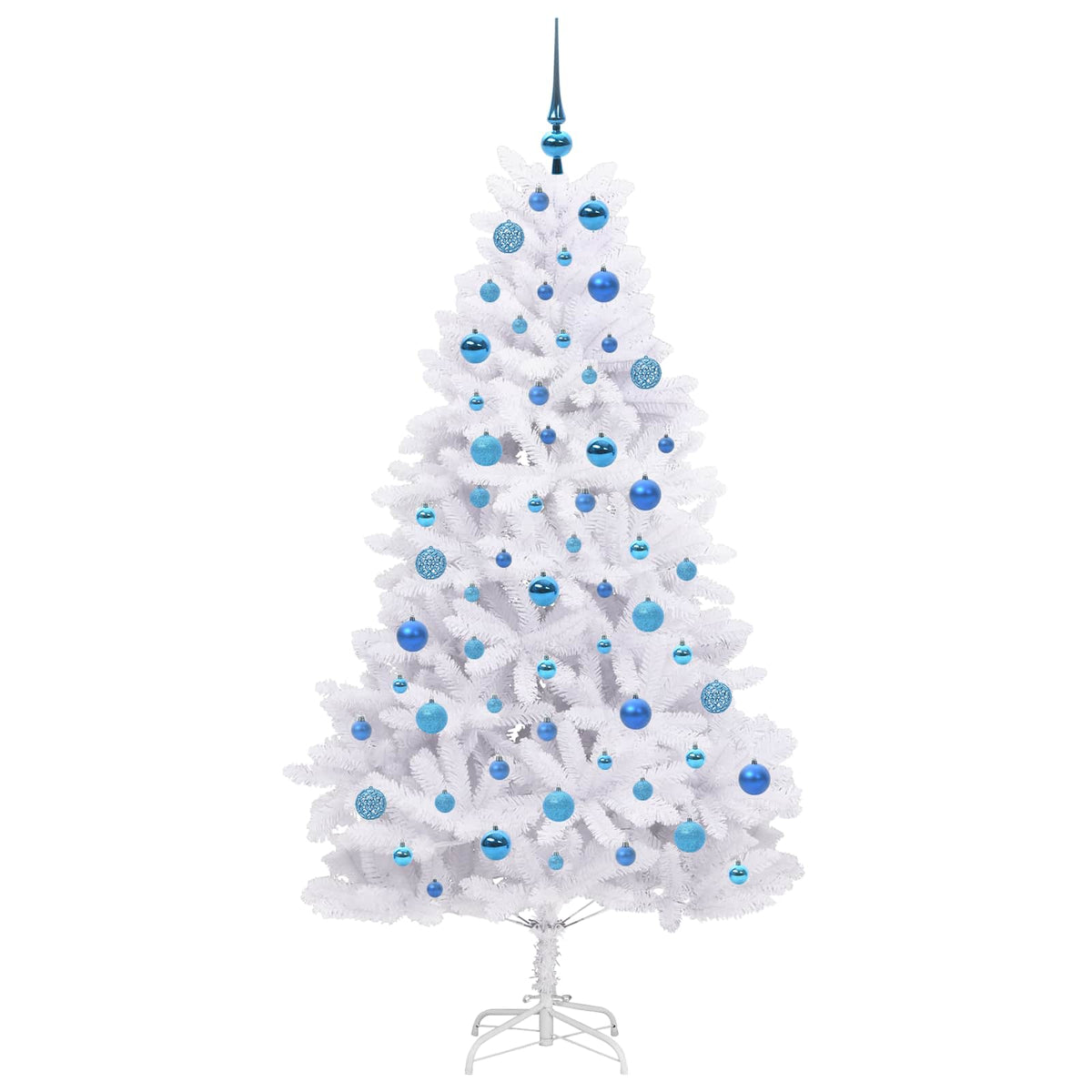 Artificial Hinged Christmas Tree White 180 cm PVC and Steel