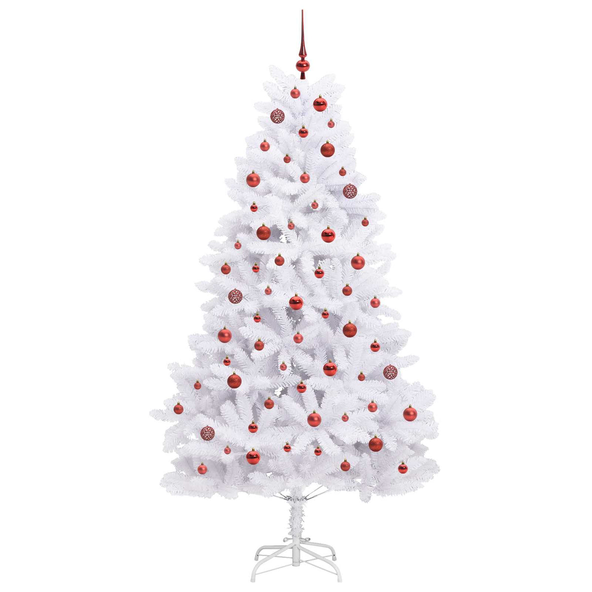 Artificial Hinged Christmas Tree White 210 cm PVC and Steel