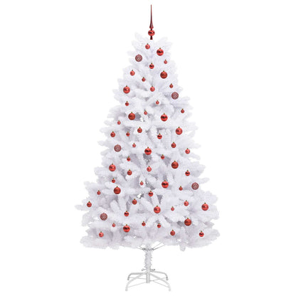Artificial Hinged Christmas Tree White 210 cm PVC and Steel