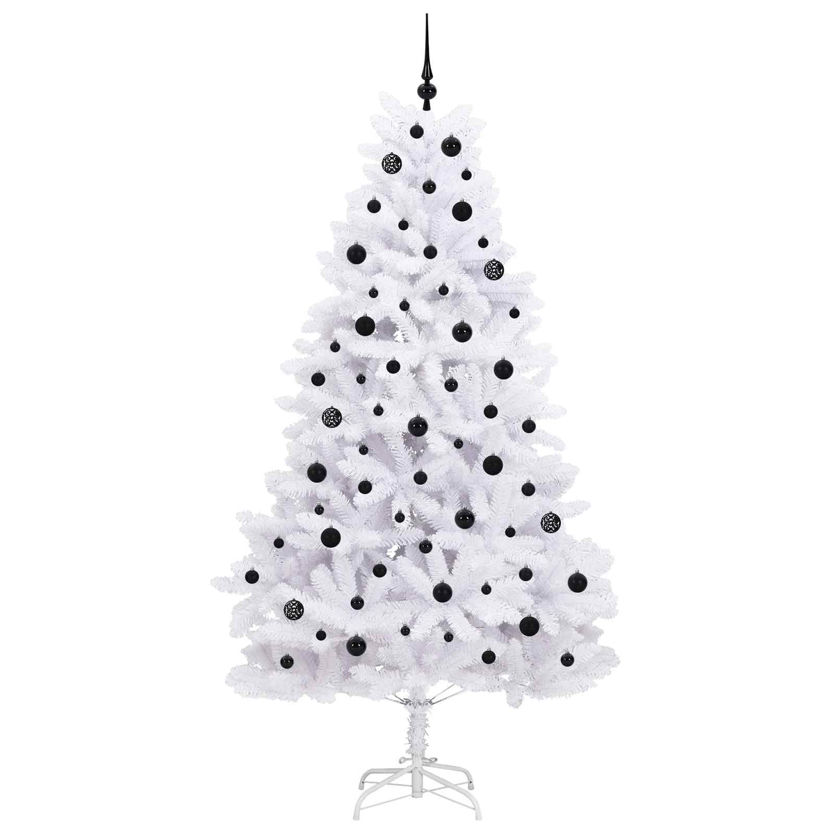 Artificial Hinged Christmas Tree White 210 cm PVC and Steel