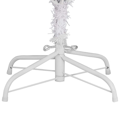 Artificial Hinged Christmas Tree White 210 cm PVC and Steel