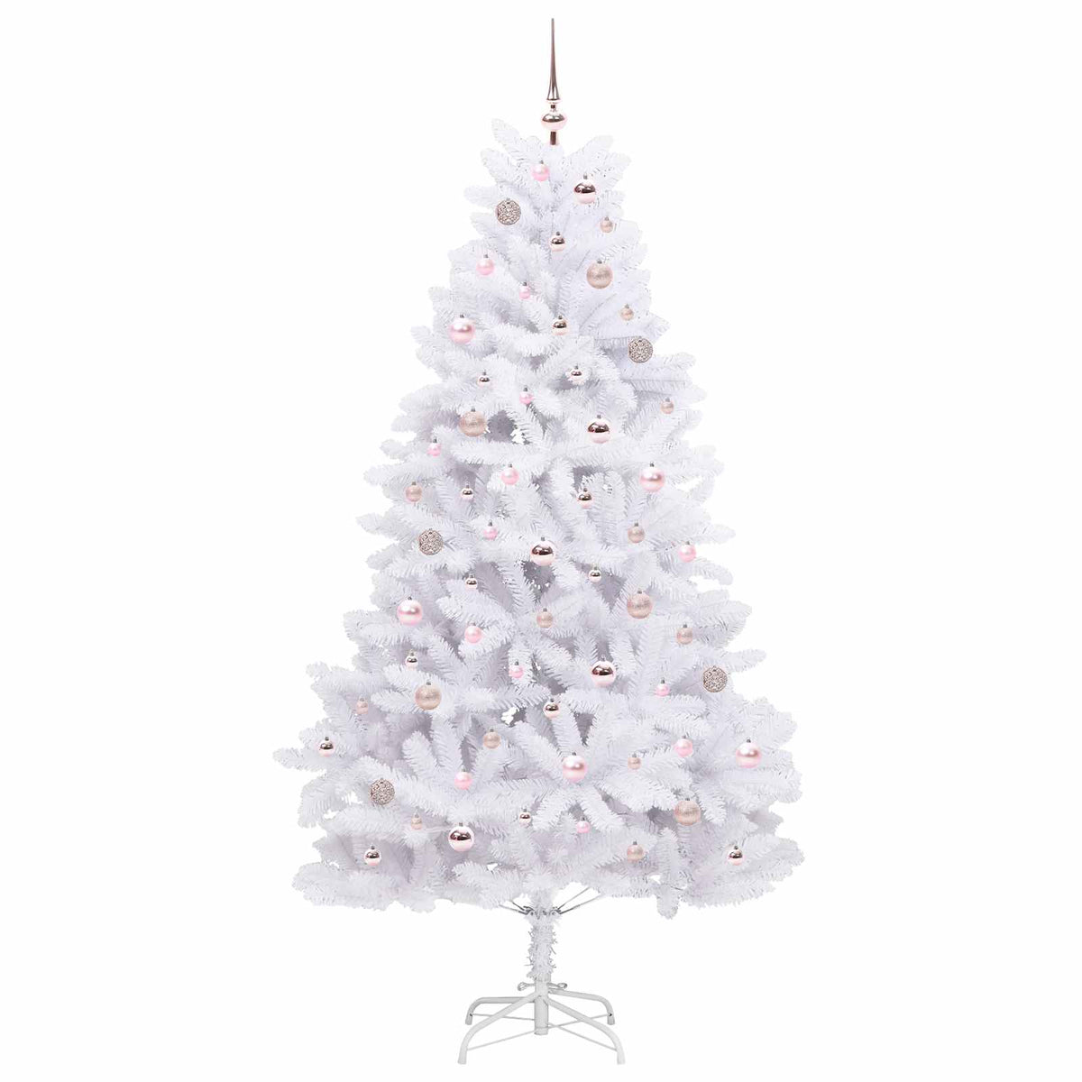 Artificial Hinged Christmas Tree White 210 cm PVC and Steel