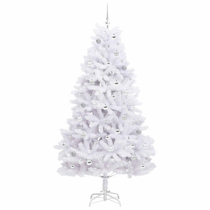 Artificial Hinged Christmas Tree White 210 cm PVC and Steel