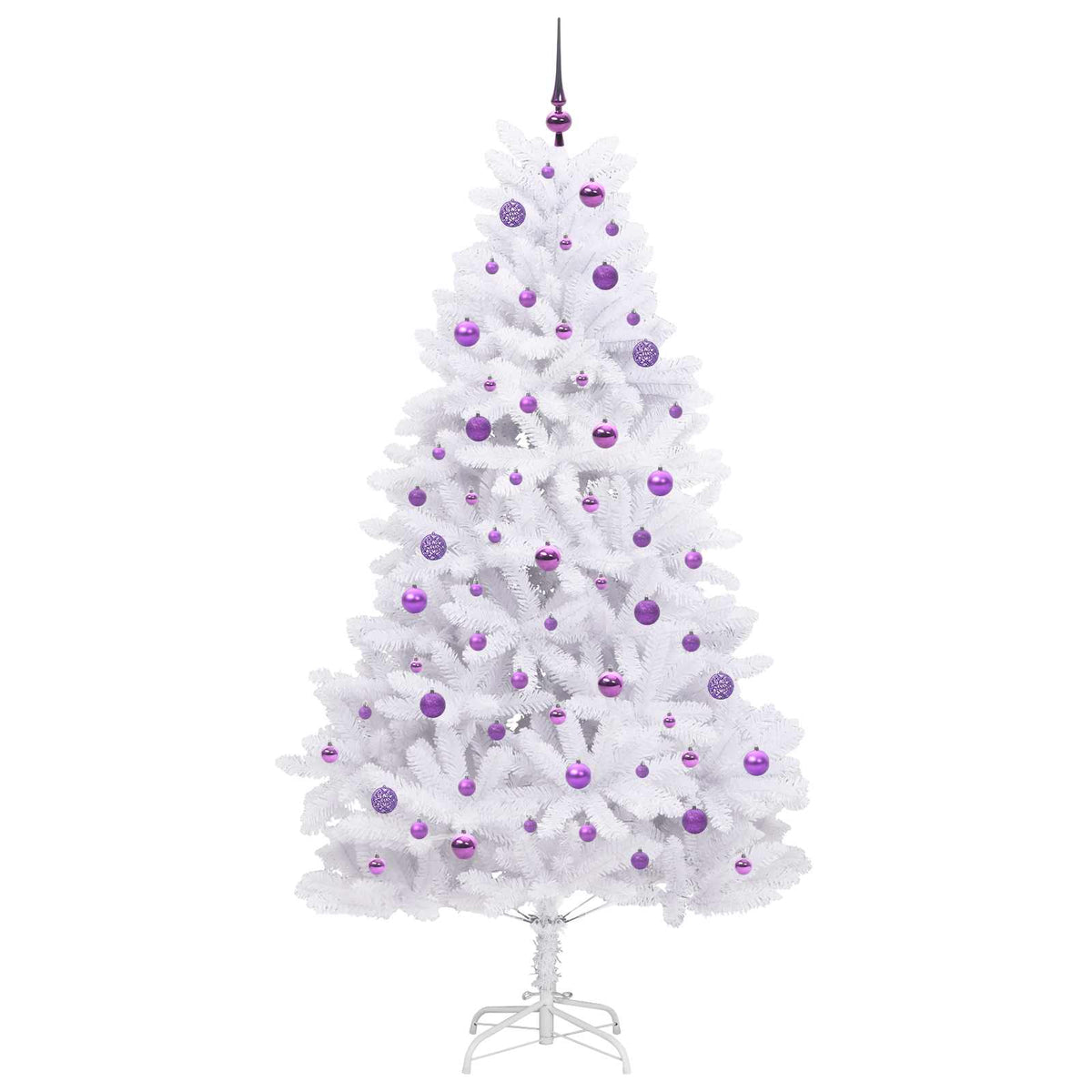 Artificial Hinged Christmas Tree White 210 cm PVC and Steel