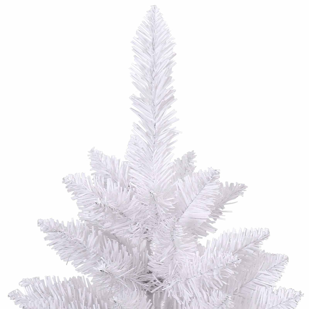 Artificial Hinged Christmas Tree White 210 cm PVC and Steel