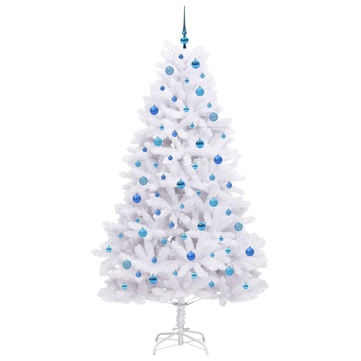 Artificial Hinged Christmas Tree White 210 cm PVC and Steel