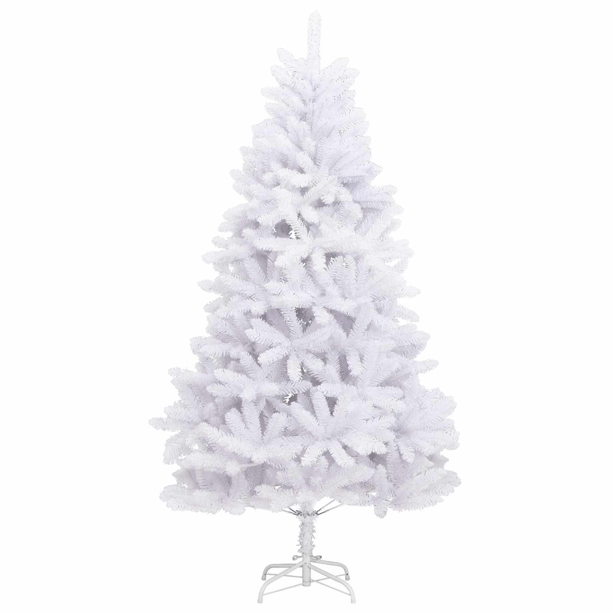 Artificial Hinged Christmas Tree White 210 cm PVC and Steel