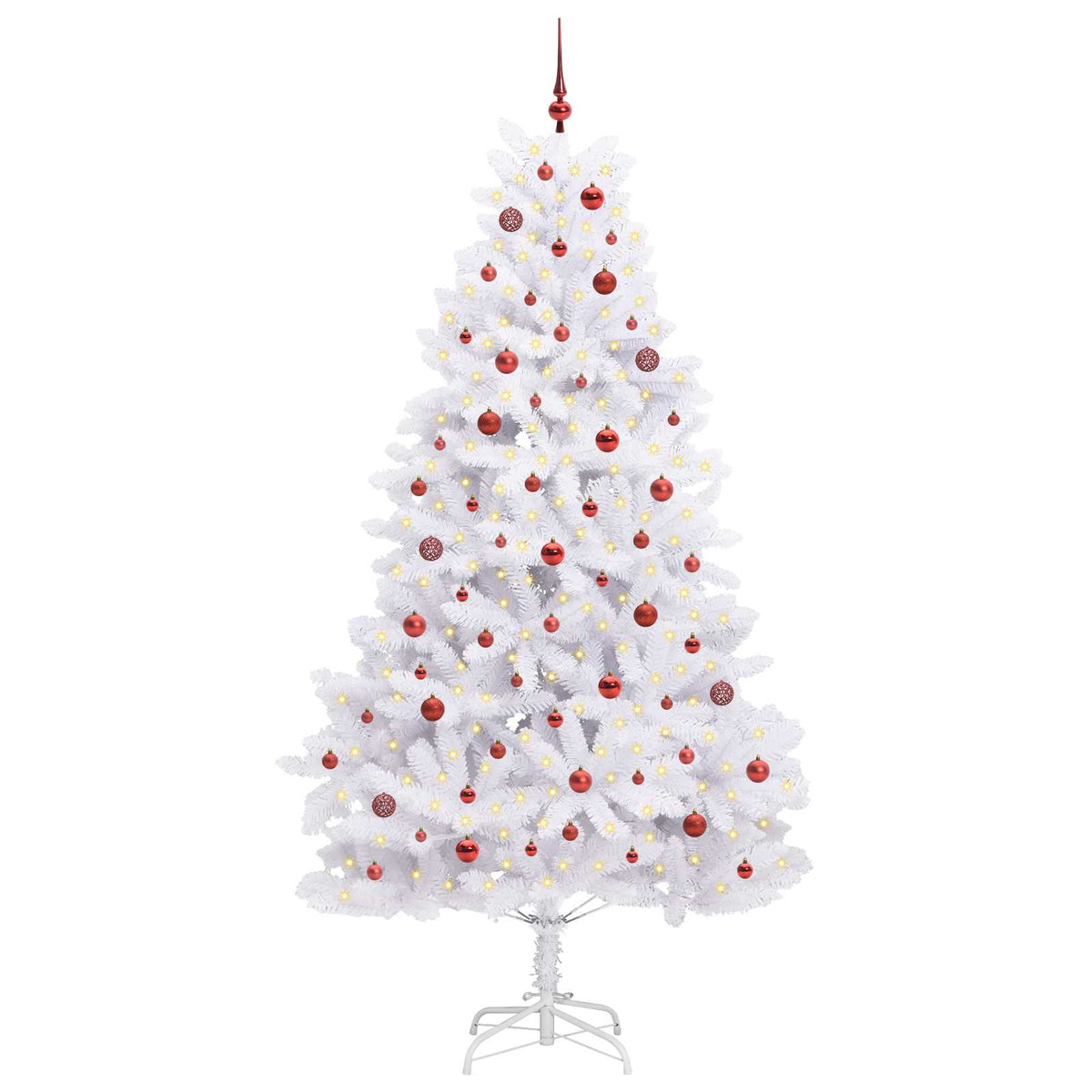 Artificial Hinged Christmas Tree White 240 cm PVC and Steel