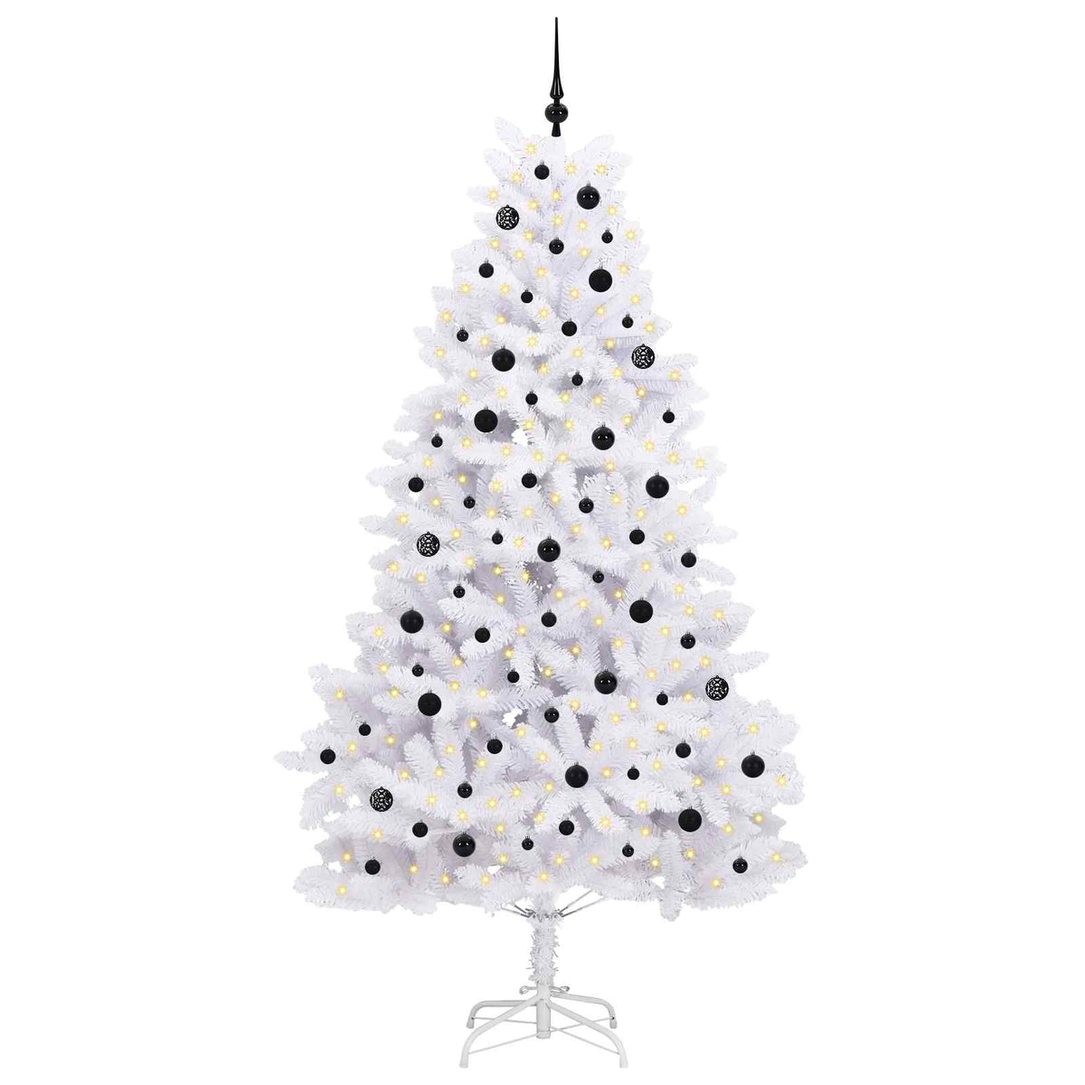 Artificial Hinged Christmas Tree White 240 cm PVC and Steel