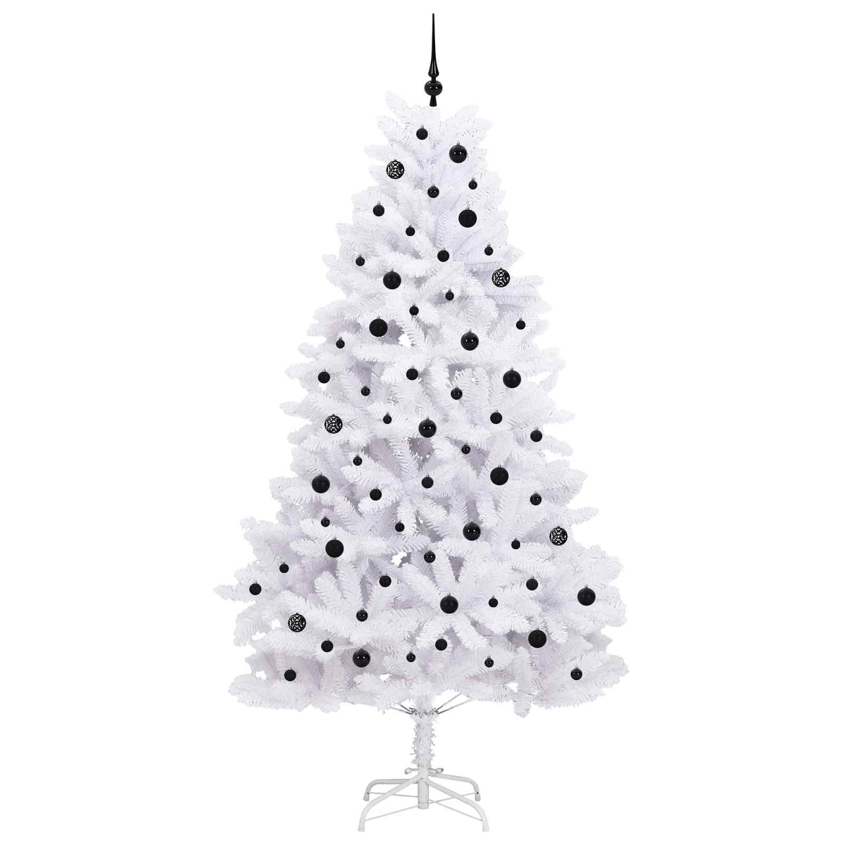 Artificial Hinged Christmas Tree White 240 cm PVC and Steel