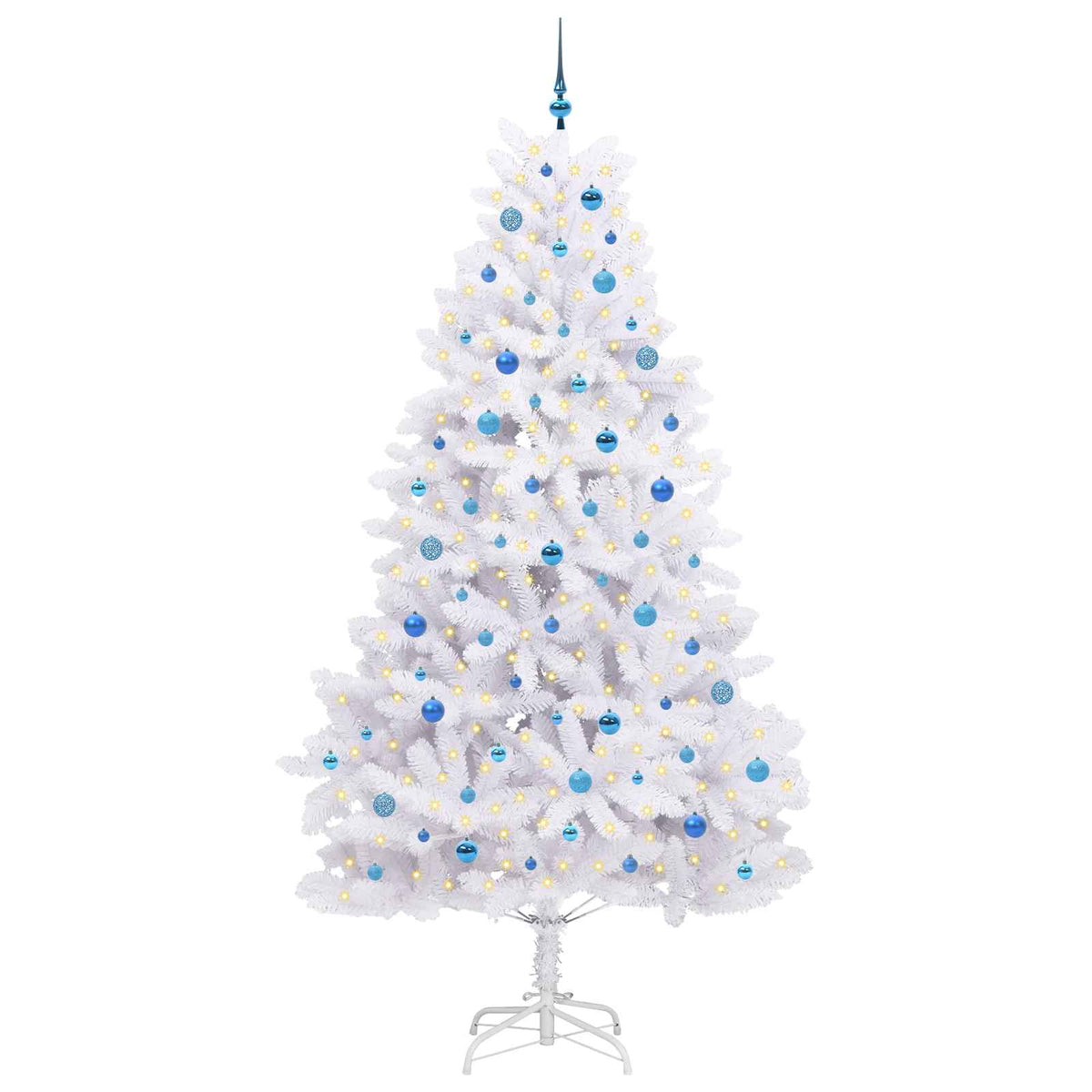 Artificial Hinged Christmas Tree White 240 cm PVC and Steel