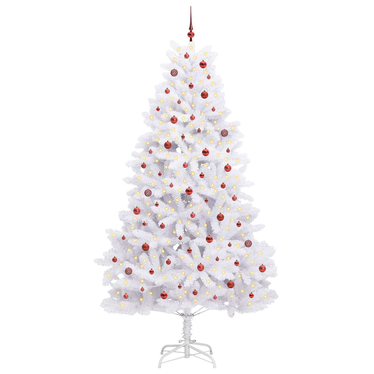 Artificial Hinged Christmas Tree White 270 cm PVC and Steel