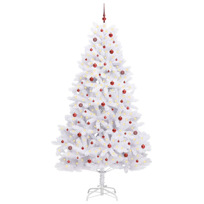 Artificial Hinged Christmas Tree White 270 cm PVC and Steel
