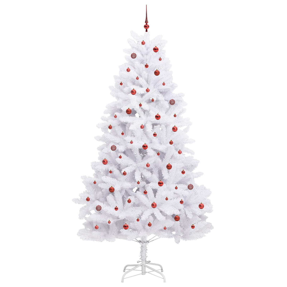 Artificial Hinged Christmas Tree White 270 cm PVC and Steel